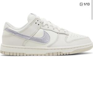 Nike Dunk Low Sail with Purple Accents